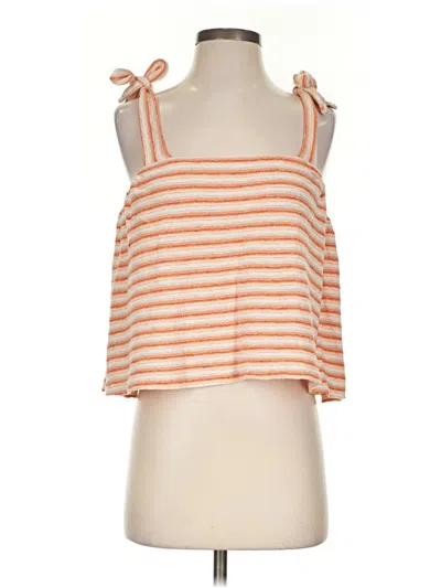 Pre-owned Texture & Thread Madewell Sleeveless Top Orange Halter Neckline Tops