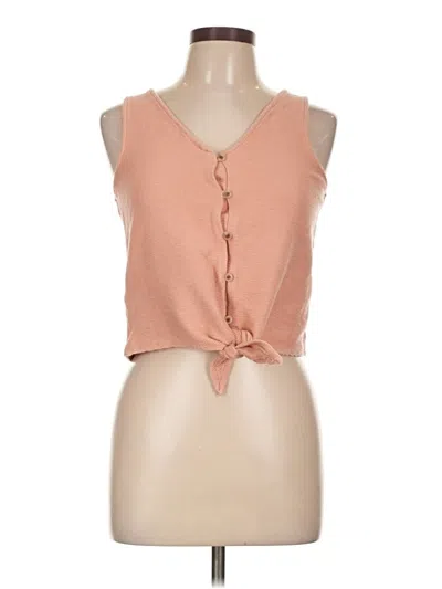 Pre-owned Texture & Thread Madewell Sleeveless Top Tan Sweetheart Neckline Tops In Brown