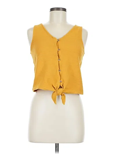 Pre-owned Texture & Thread Madewell Sleeveless Top Yellow Sweetheart Neckline Tops