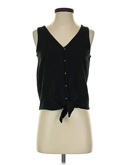 Pre-owned Texture & Thread Madewell Tank Top Black Plunge Neckline Tops