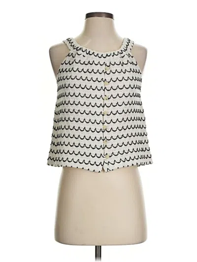 Pre-owned Texture & Thread Madewell Tank Top Ivory Halter Neckline Tops In White