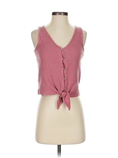 Pre-owned Texture & Thread Madewell Tank Top Pink Tie Neck Tops