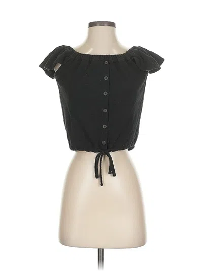 Pre-owned Texture & Thread Madewell Tube Top Black Strapless Neckline Tops