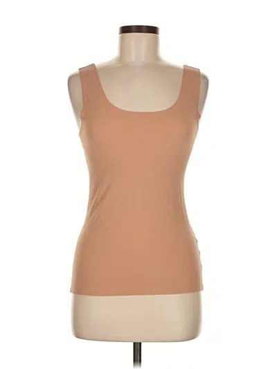 Pre-owned Tezenis Tank Top Tan Square Neckline Tops In Brown