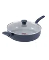 T-fal Culinaire Ceramic Nonstick 5qt Jumbo Cooker In Blue