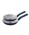 T-fal Culinaire Ceramic Nonstick 8" 10" 2pk Frypan Set In Blue