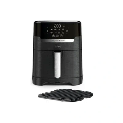 T-fal Easy Fry & Grill Xl 2-in-1 Air Fryer Combo, 4.4 Quart In Black