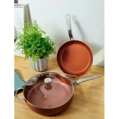 T-fal Endura Ceramic Nonstick Frying Pan Set, 2 Piece In Copper