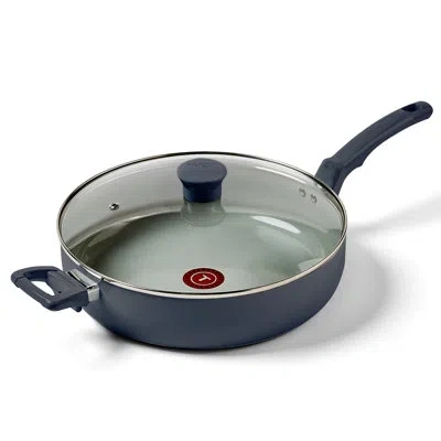 T-fal Essentials Non-stick Cookware, 5 Quart Jumbo Cooker With Lid, Midnight Blue