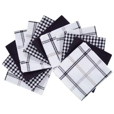 T-fal Flat Waffle Kitchen Dishcloth Set In Black