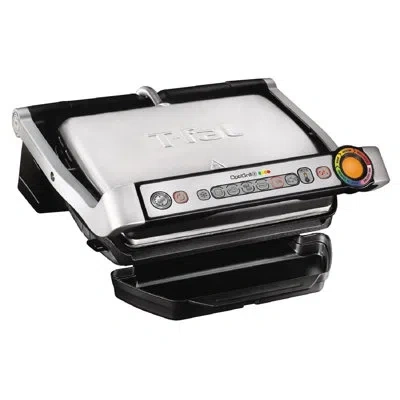 T-fal Gc712d54 Stainless Steel Optigrill Plus Grill With Automatic Sensor Cooking Electric Grill- Blemishe