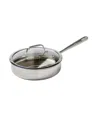 T-fal Pro Tri-ply Stainless Steel, 3 Quart Saute Pan With Lid In Silver