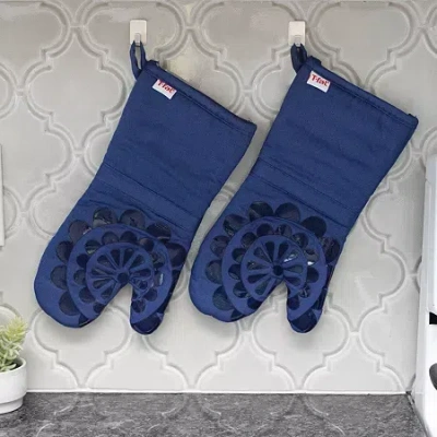 T-fal Silicone 2-pc. Oven Mitt Set In Blue