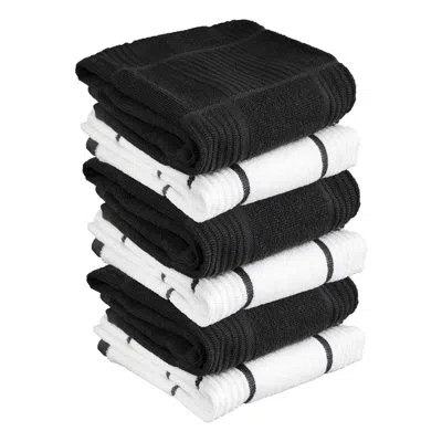 T-fal Solid And Check Dish Cloth In Charcoal