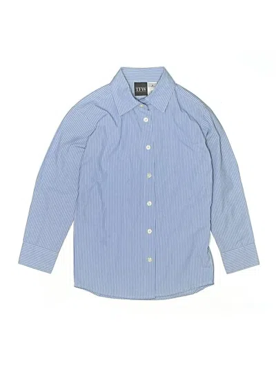 Pre-owned Tfw Kids' Long Sleeve Button Down Shirt In Blue