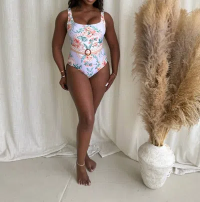 Tfy Collection Island One Piece Swim Suit In Lavender In Multi