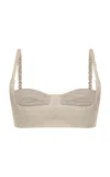 Tg Botanical Bolognese Linen-blend Bra Top In White