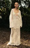 Tg Botanical Crochet Cotton Maxi Skirt In Neutral