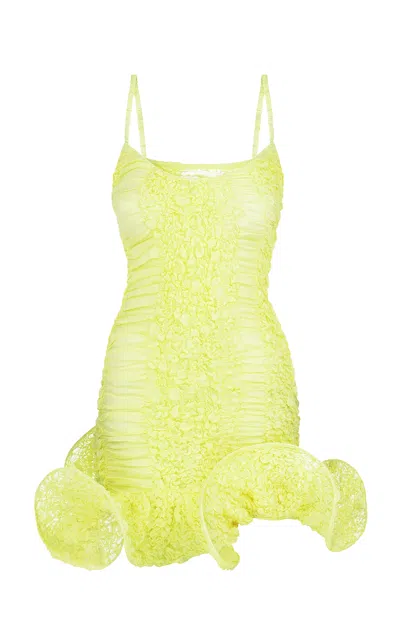 Tg Botanical Daisy Flounce Mini Dress In Multi