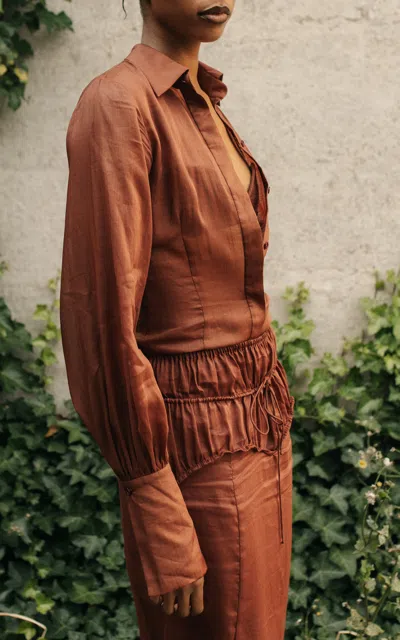 TG BOTANICAL DINA BUTTON-DOWN SHIRT