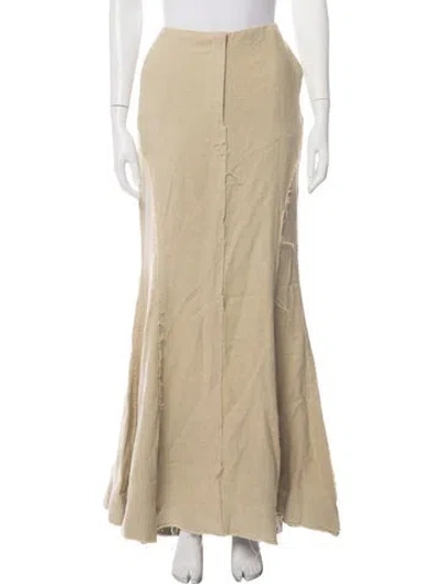 Pre-owned Tg Botanical Distressed Accents Long Skirt In Neutrals
