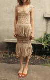 Tg Botanical Leticia Crocheted Cotton-blend Top In Neutral