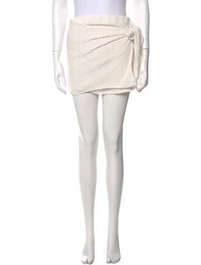 Pre-owned Tg Botanical Mini Skirt In White