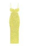 Tg Botanical Nadiya Cutout Ruched Midi Dress In Multi