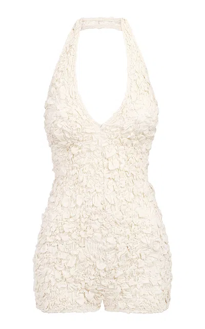 Tg Botanical Raquel Cotton-blend Bodysuit In White