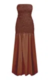 Tg Botanical Raquel Dropped Waist Dress In Red