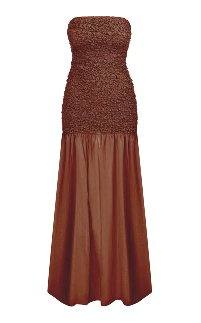 Tg Botanical Raquel Dropped Waist Dress In Red
