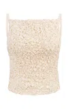 Tg Botanical Raquel Textured Cotton-blend Tank Top In Off-white