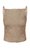 Tg Botanical Raquel Textured Tank Top In Brown