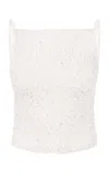 Tg Botanical Raquel Textured Tank Top In White