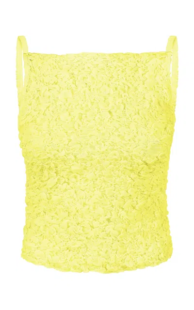 Tg Botanical Raquel Textured Tank Top In Yellow