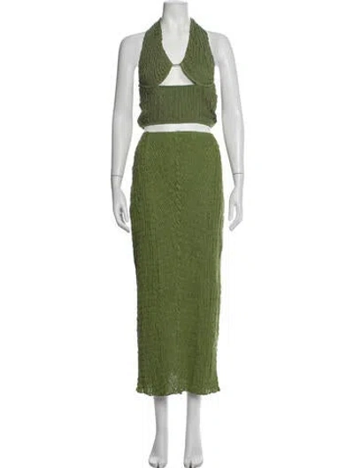 Pre-owned Tg Botanical Skirt Set In Green