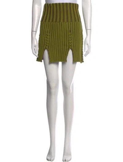 Pre-owned Tg Botanical Striped Mini Skirt W/ Tags In Green