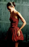 Tg Botanical Vera Bubble Hem Mini Dress In Red