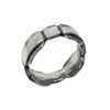 Tg-jewellery By Tamara Gervasio Black / Silver Geometrie Men's Band Silver Ring