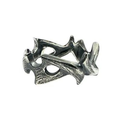 Tg-jewellery By Tamara Gervasio Black / Silver The Spike Silver Men's Ring In Multi