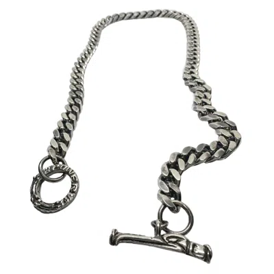 Tg-jewellery By Tamara Gervasio Men's Black / Silver Heavy Sterling Silver Curb Chain Necklace With Hand-carved Celtic T-bar Clasp