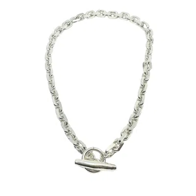 Tg-jewellery By Tamara Gervasio Men's Rectangular Solid Silver Trace Choker Chunky T-bar Unisex