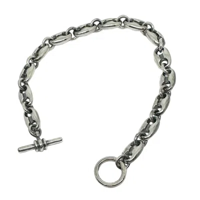 Tg-jewellery By Tamara Gervasio Men's Silver / Black Anchor Silver Link T-bar Unisex Bracelet