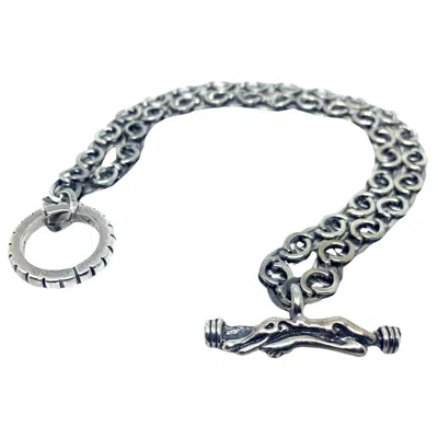 Tg-jewellery By Tamara Gervasio Men's Silver / Black Celtic Crocodile Silver Double Chain