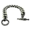 Tg-jewellery By Tamara Gervasio Men's Silver / Black Celtic Dog Two Silver Curb Bracelet Power Jump Ring
