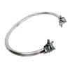 Tg-jewellery By Tamara Gervasio Men's Silver / Black / Gold Punk Skull Rigid Bangle In Sterling Silver One Of A Kind