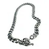 Tg-jewellery By Tamara Gervasio Men's Silver / Black Heavyweight Curb Chain Necklace With Celtic Crocodile T-bar – Sterling Silver