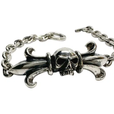 Tg-jewellery By Tamara Gervasio Men's Silver / Black Reign & Ruin Skull Crest Bracelet Sterling Silver One Of A Kind In Multi
