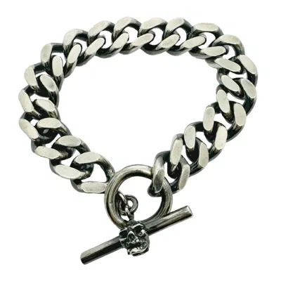 Tg-jewellery By Tamara Gervasio Men's Silver / Black Skull Heavy Curb Chain T-bar Japanese Power Sign In Multi