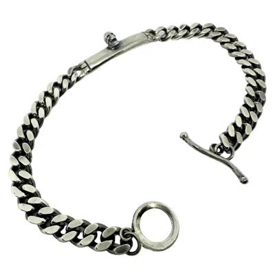 Tg-jewellery By Tamara Gervasio Men's Silver / Black Skull Silver Curb Chain Bracelet